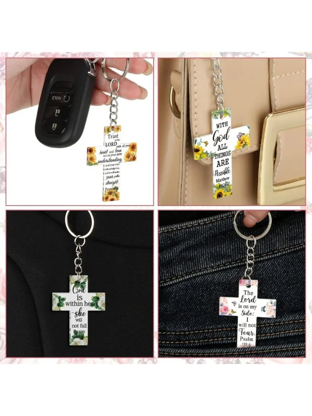 Mini Bible Verse Keychain Gifts - Inspirational Religious Accessories in Bulk